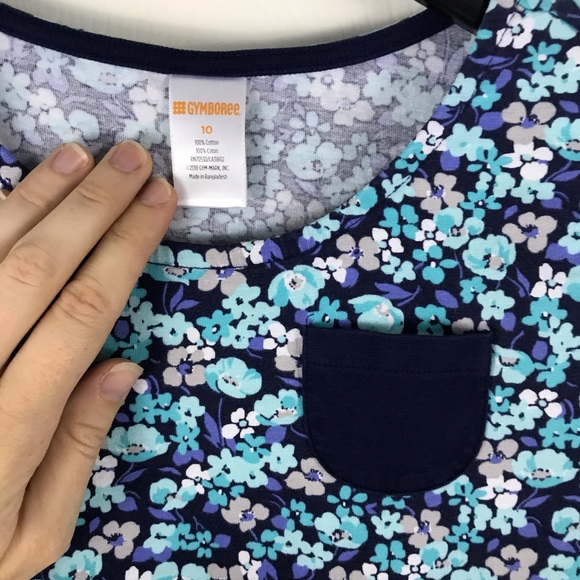 Gymboree Blue Floral Dress Drop Waist Size 10 - Picture 2 of 3